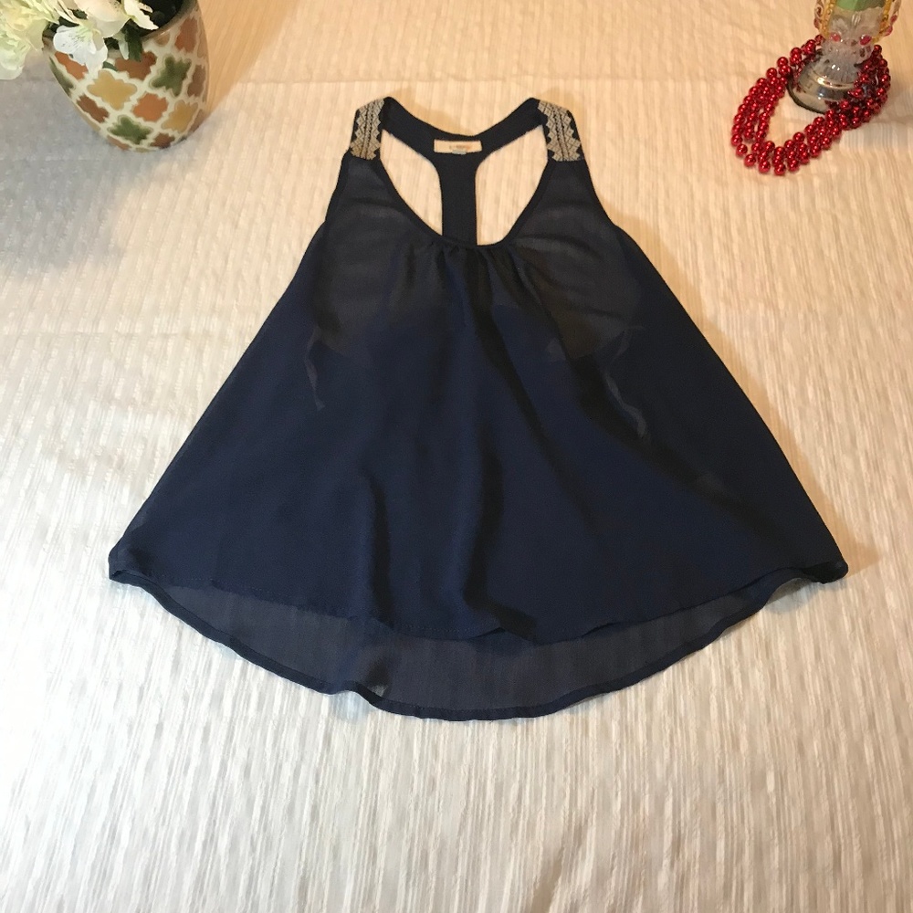 Super B Semi-transparent Blouse sleeveless  Size S